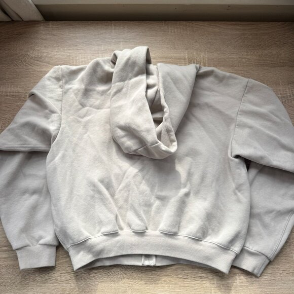 SKIMS Cotton Fleece Classic Zip Up Hoodie Sweatshirt Stone Medium - Picture 5 of 9
